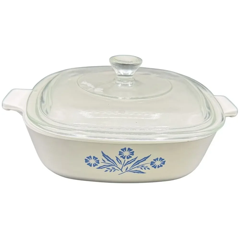 🌽 Corning Ware 1 Qt P-1-B Blue Cornflower Vintage Casserole Dish w Lid Retro